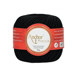 ANCHOR FRECCIA CROCHET COTTON NO.6 TKT COL.00403 BLACK