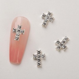 JJLFresheners 10Pack/Set 3D Cross Nail Alloy Cross for Nail Cross Nail Gems Acrylic Nail Art Decorations Supplies Alloy Rhinestones, Nail Art Accessories, Nail Art Rhinestones