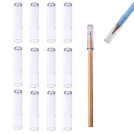 Solxion Pencil Caps 12 Pcs Pencil Extender Holder Transparent School Office Stationery Accessories Artist Student Extender Suitable for Most Types of Pencils
