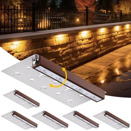 6 Pack 7 Inch Retaining Wall Lights, 2.5W Hardscape Step Lights 12V-36V AC/DC Landscape Lighting, Low Voltage Outdoor Step Lights, IP67 Waterproof Pavers Lights 2700K