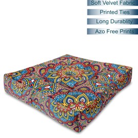 COZY TRENDS Handmade Thick Floor Pillow Cushion for Fireplace Yoga MeditationLiving Room Sitting - 20X20X4 Inches