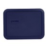 Pyrex Bundle - 3 Items: 7210-PC 3-Cup Blue Plastic Lids