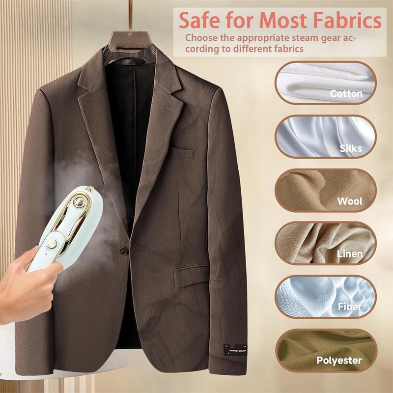 Travel Clothes Steamer, 1200W High-Power Handheld Steam Iron, 2-In-1 Steamer&Iron,