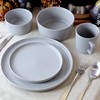 Elama Luxmatte Contemporary Dinnerware Set, 20 Piece, Light Grey