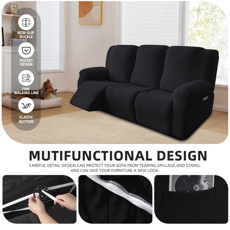 Genina Recliner Sofa Covers - Stretch Reclining Couch Covers with