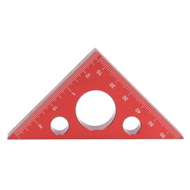 Right Angle Ruler, 45 Degree Angle Ruler 3in Imperial Metric Scale for Carpenter (Red)