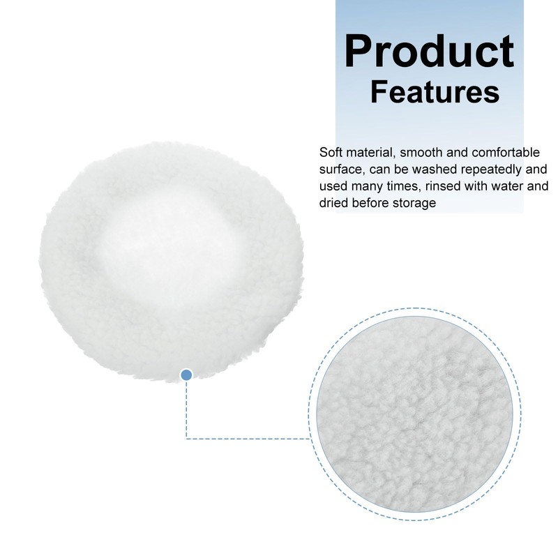 sourcing map 10pcs Car Polisher Bonnet Buffing Pad Lamb's Wool