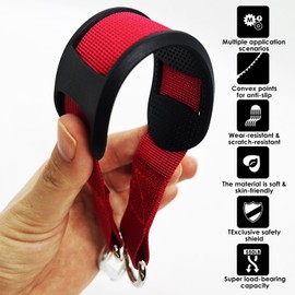 Hanging Straps Kit for Gymnastic Rings (2-Pack), Pull-Up Bar & Tree Swings, Gym & Travel–Anti-Slip Sling Saver Sleeves + Anti-Slip Locking Carabiners (Black)