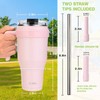 Zukro 40 oz Tumbler with Handle and Wide Straw, No
