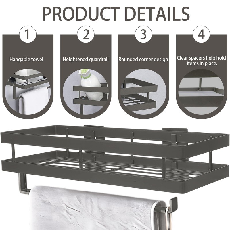WJUAN Wall Spice Rack 35 cm - Kitchen Shelf with