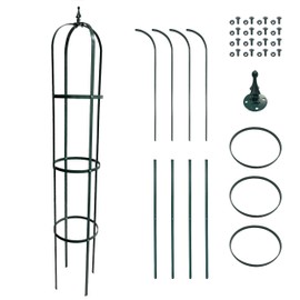 Erva Steel XL Garden Obelisk - 7 ft Tall Trellis for Climbing Plants - Verdigris Green Finish - Heavy Duty Support for Roses or Tomatoes - Made in USA
