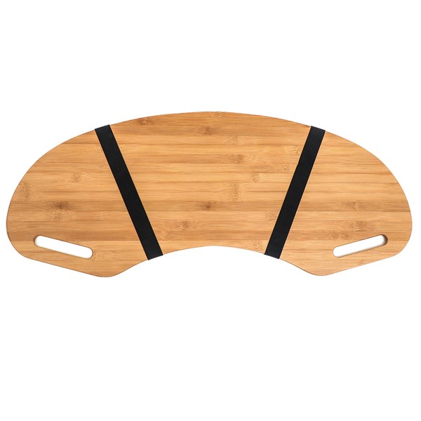 30.5" Wood Curved Lap Desk Table Tray with Handles for Laptop by Trademark Innovations (Pine)