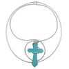 Gypsy Jewels Large Simulated Turquoise Cross Western Look Silver Tone