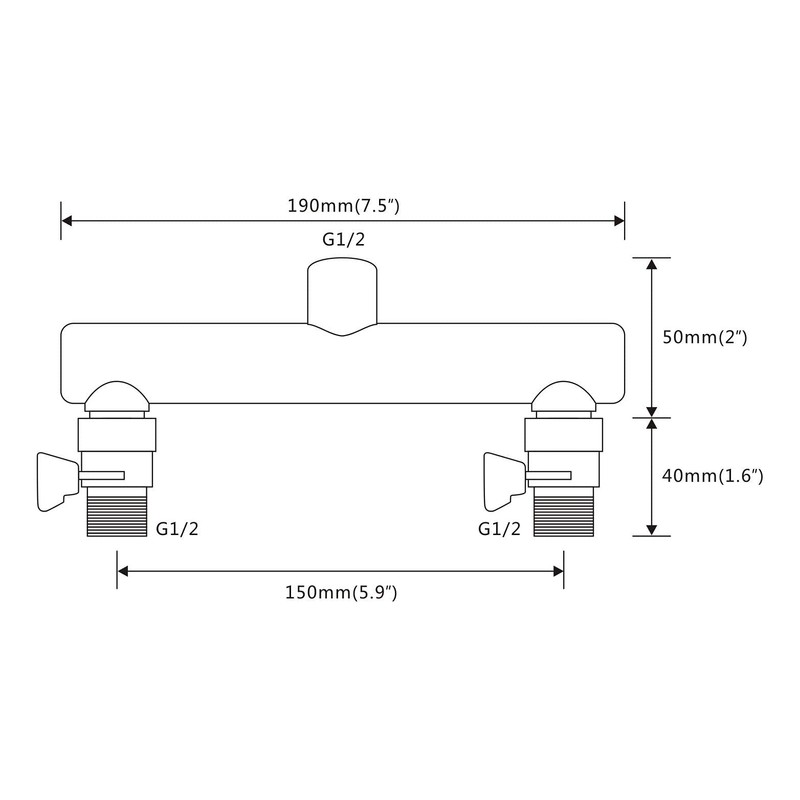 HAOXIN Double Outlet Shower Manifold with Shut Off Valve,Suitable for