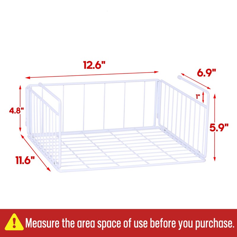 SUFAUY 2-Pack Under Shelf Basket Storage, Under Cabinet Hanging Organizer