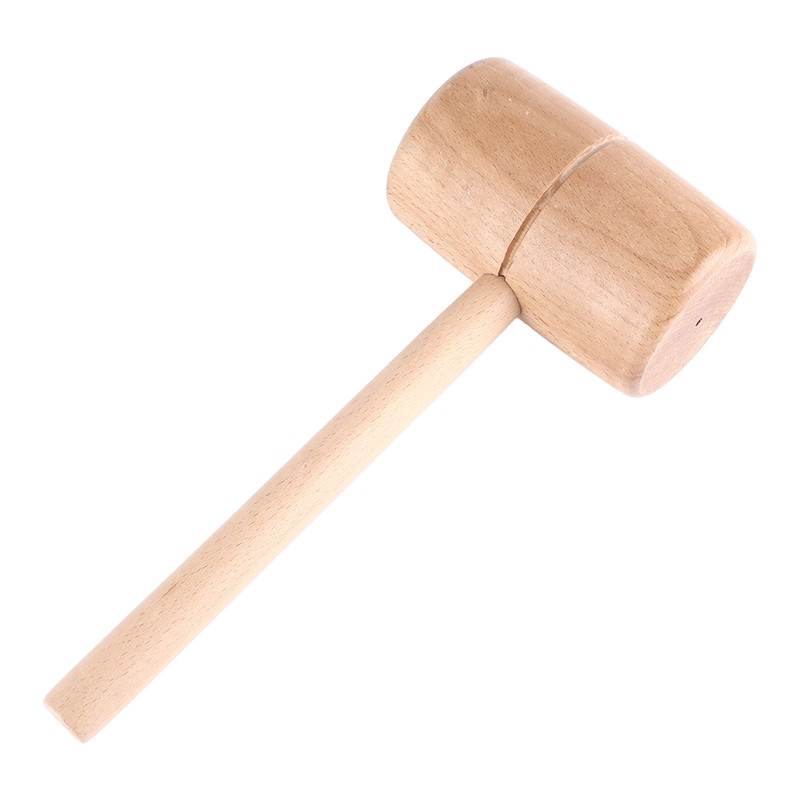 Wooden Mallet Round Head Lightweight Solid Beech Wood Hammer for