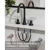 FORIOUS 8" Widespread Brushed Nickel and Black Bathroom Faucet 3