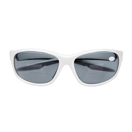 Eyekepper TR90 Unbreakable Sports Bifocal Sunglasses Baseball Running Fishing Driving Golf Softball Hiking White Frame Grey Lens +1.75