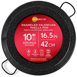 ZENDEU Enameled Paella Pan (Carbon Steel, 16.5 in - 42 cm (10 Servings))