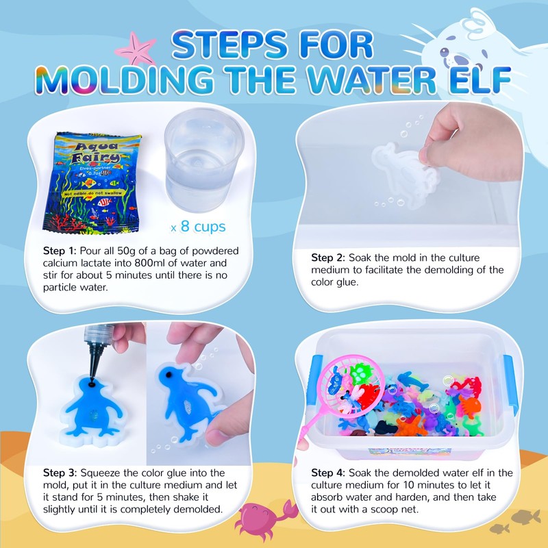 Magic Water Elf toy Kit, Squishy Making Kit with 24