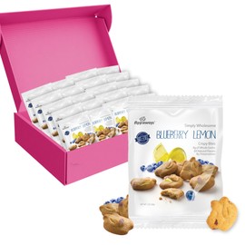 Blueberry Lemon Healthy Cookies, 20 Count (1.0 Oz Each), Crispy Crunchy Breakfast Biscuits with Blueberry Lemon Flavor, 8g Whole Grains, No Preservatives, Nut-Free Snacks by Appleways