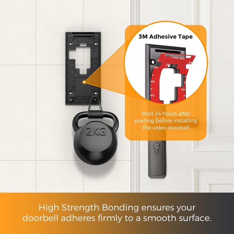 No-Drill Adhesive Doorbell Mount for Ring Battery Doorbell (2020 Release)