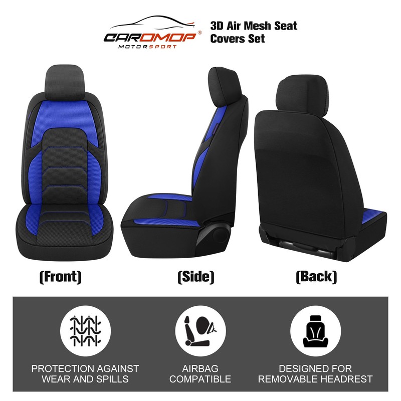 CAROMOP 3D Air Mesh Car Seat Covers 2 Front Seats,Breathable