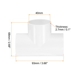 HARFINGTON 8pcs Tee PVC Fitting 1-1/4" 3 Way Connector Furniture Build Grade Pipe Coupling Elbow Fittings for Sewer Plumbing Drain Pipe Water Supplies Build Garden, White