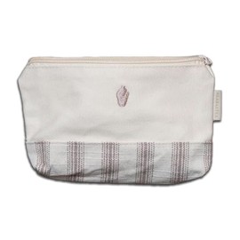ALABASTER Striped Travel and Accessories Pouch Co. Bible Study Supplies Pouch, Pen and Pencil Bag. Beige Canvas Bag