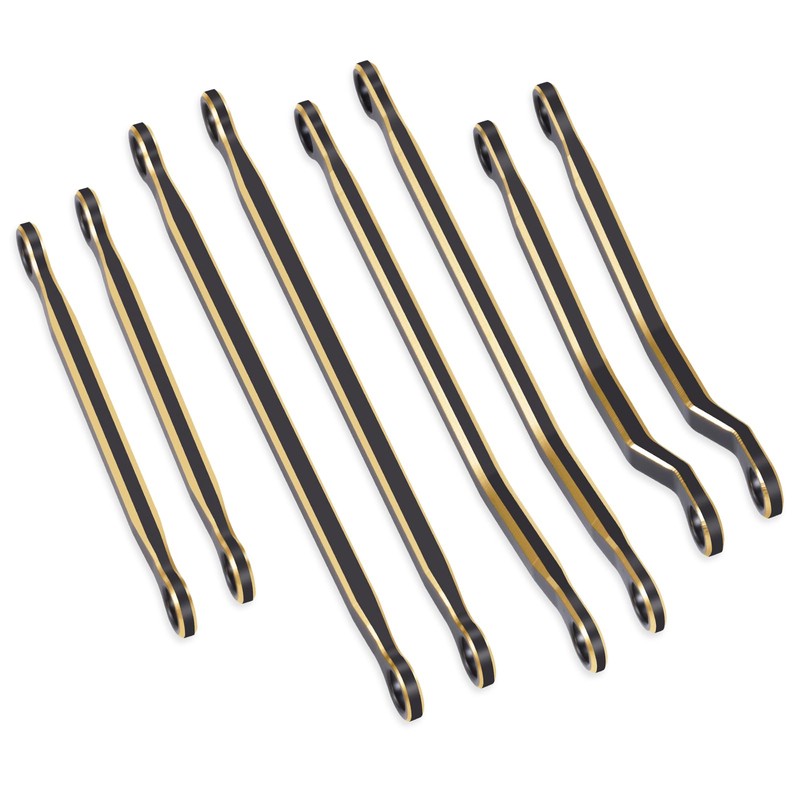 JGGZONE 8PCS TRX4M Brass High Clearance Chassis Links Set Black