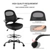 HYLONE Drafting Chair Tall Office Chair with Flip-Up Armrests Ergonomic