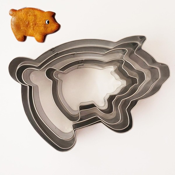 Heluok Pig Cookie Cutter, Large Mexican Gingerbread Piggy Marranitos Cookie