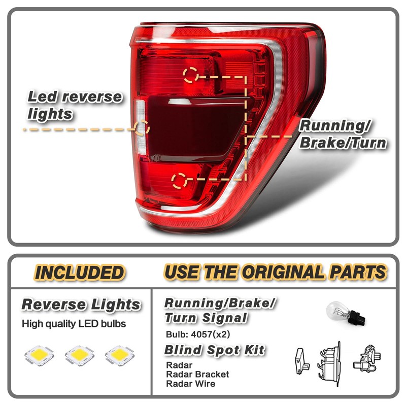 STRAUTOS Tail Lights Compatible With 2021 2022 2023 Ford F150