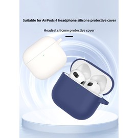 FTRONGRT Case Compatible with AirPods 4 2024, Soft TPU, Scratch-Resistant Protective Case for Bluetooth Headphones Compatible with AirPods 4 2024. Purple