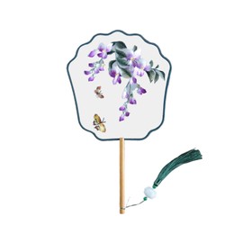 CCAIPU Vintage Chinese Floral Embroidered Hand Fan - 21 cm Diameter, Round and Square, for Decoration, Photo Shoots (Square)