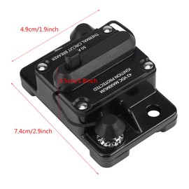 Car Audio Circuit Breaker 50A 80A 100A 150A 200A 250A (optional) DC12V-42V Inline Circuit Breaker for Car Radio, Default