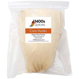 1lb Corn Husks for Mexican Tamales (Large and Small Tamale Wrappers), Hojas de Maiz Para Tamal by 1400s Spices