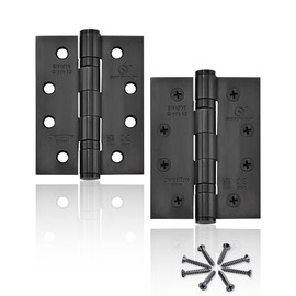 Pack of 2 Hinge Black 100 x 76 mm 304 Stainless Steel Hinge Ball Bearing Door Hinges Wooden Door Exterior Heavy Duty Hinge