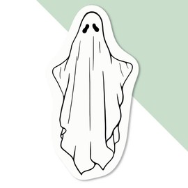 Azeeda 4 x 'Sheet Ghost' White Premium Vinyl Decal Stickers – Waterproof, Durable & Easy to Apply - Ideal for Car Bumpers, Windows, Bins and More (DW00044253)