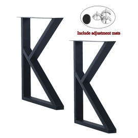MBQQ 2 Pcs Furniture Legs Rustic Decory K Shape Table Legs,Heavy Duty Metal Desk Legs,Dining Table Legs,Industrial Modern, DIY Iron Bench Legs(H28”xW17.7”)