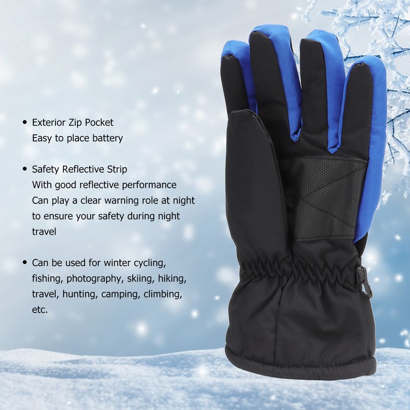 1 Pair Heated Gloves 2.5W Warm Cotton Liner Anti Skid