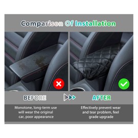 GAFAT Central Armrest Cover Cushion Compatible with Renault Arkana 2021 2022 2023 Centre Armrest Cover Cushion Centre Console Armrest Cushion Protection PU Leather 5 cm Increased Thickens Relieve