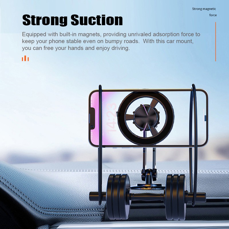 Magnetic Phone Holder for Car with Flexible Base Retractable Phone