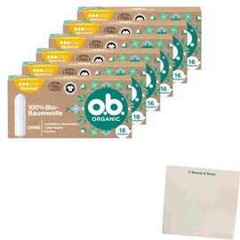 OB Tampon Organic Organic Normal Pack of 6 (6 x 16 Pieces) + usy Block