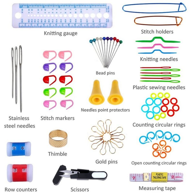 Abizarch Crochet Hooks Kit with Storage Case, Ergonomic Knitting Tools,