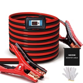NOONE 2 Gauge Jumper Cable Heavy Duty Car Battery Clamps, for Jump Starting Dead or Weak Batteries Booster Cables with S7 Reverse Polarity Protection and Carry (2 Gauge 20 Feet)