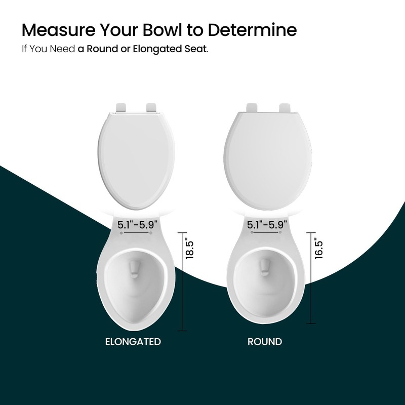 R&T Toilet Seat Round B1099, Heavy-Duty up to 440 lbs,