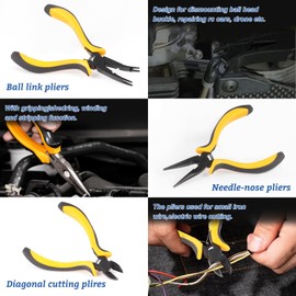 LALAGO 12-Piece Remote Control Car Tool Set, Hex Screwdriver, Pliers, Socket Wrench, RC Tool Set for Traxxas Arrma RC Car Drone Aeroplane Helicopter Vehicle Multirotors