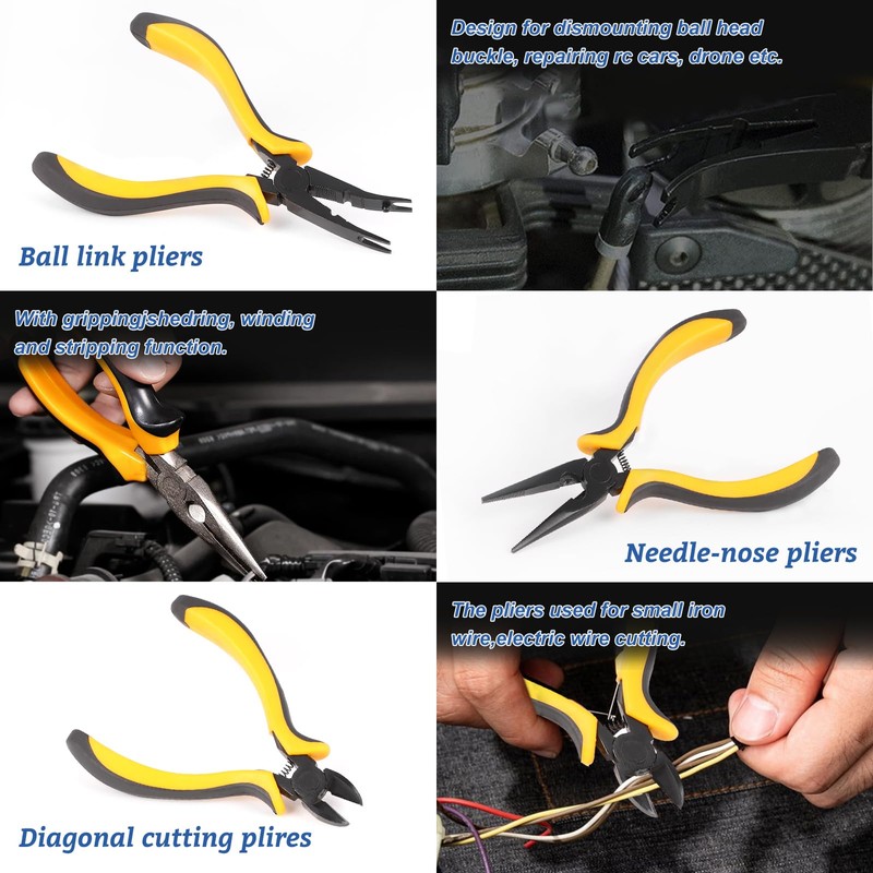 LALAGO 12-Piece Remote Control Car Tool Set, Hex Screwdriver, Pliers,
