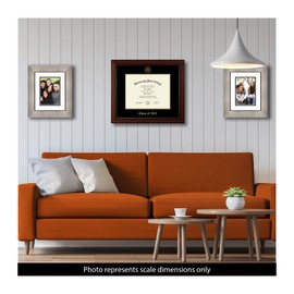 Framerly - 11" w x 8.5" h Diploma Frame - Class of 2025 Frame - Eco-Friendly Cherry Moulding with Black and Gold Matting